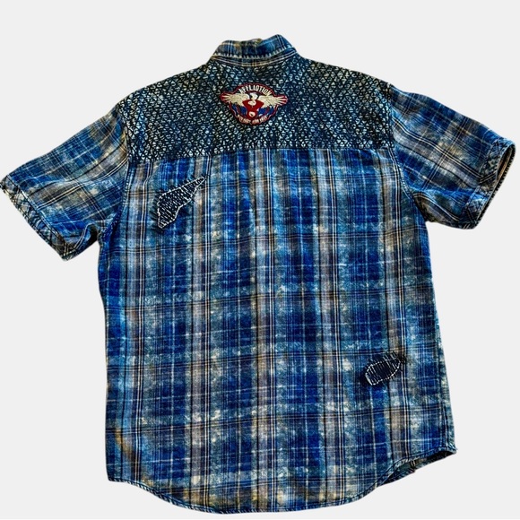 Affliction Men's Buckle Black Premium Blue Black Plaid Button Up Shirt XL - Picture 8 of 8